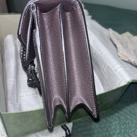 Gucci GG Supreme Dionysus Shoulder Bag - Beige/Brown with Silver Chain - Picture 5 of 11